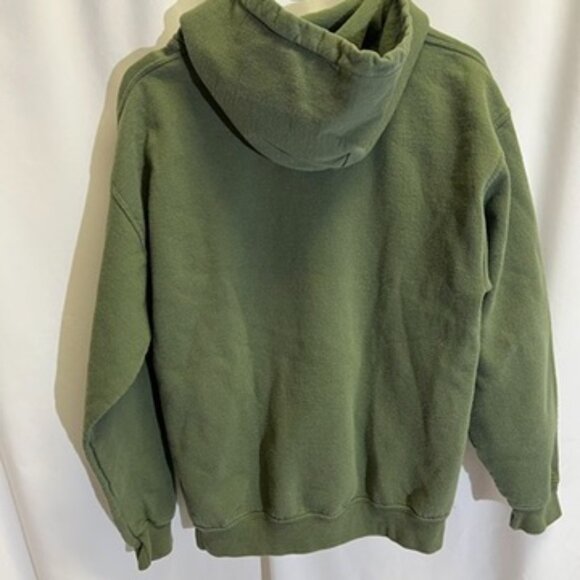 Dog is Good Never Camp Alone Olive Green Hooded Sweatshirt - Picture 6 of 6